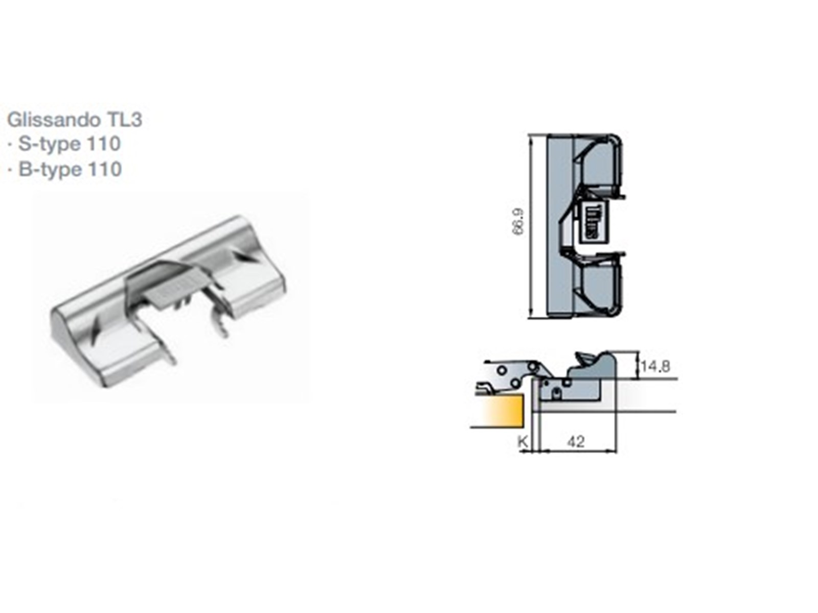 UBLAŽIVAČ TITUS GLISSANDO ZA S/B-type TL3 95N - Furnir