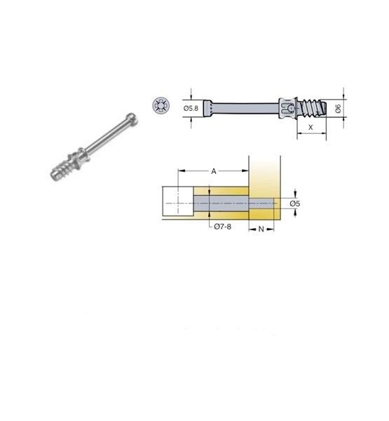 STEZNI VIJAK TITUS SYS5 ZA EXCENTAR fi5x24mm/12mm