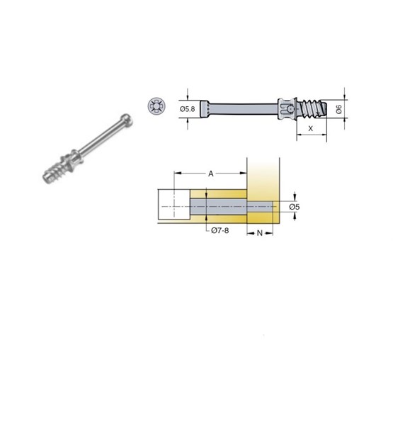 STEZNI VIJAK TITUS SYS5 ZA EXCENTAR fi5x24mm/9mm