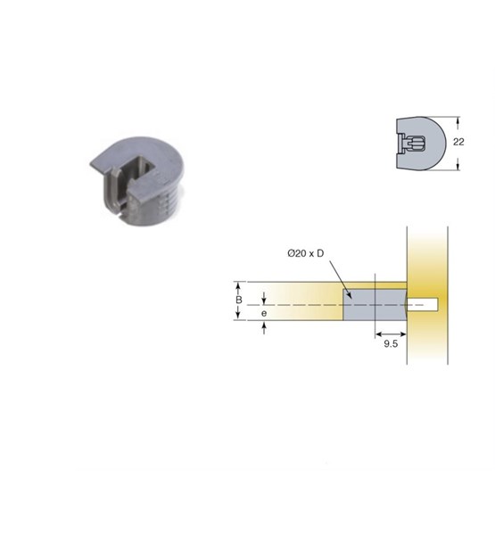 SPOJNICA WEDGEFIX SYS6 fi20mm 18/19mm, EX.V CRNA