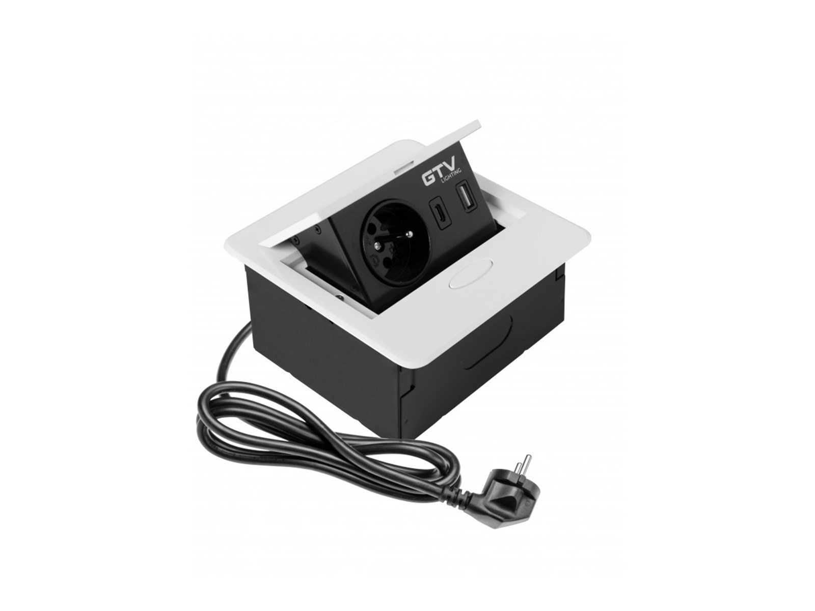 UTIČNICA AVARO BIJELA 1SCH., USB A+C, KAB. 1,5m
