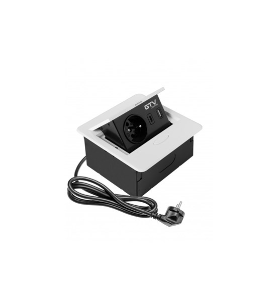 UTIČNICA AVARO BIJELA 1SCH., USB A+C, KAB. 1,5m
