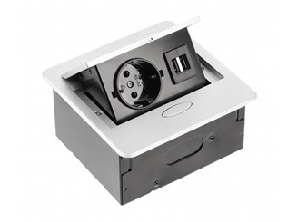 UTIČNICA AVARO SIVA 1SCH., 2USB, KAB.1,5m