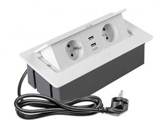 STOLNI EL.PRIKLJUČAK SOFT, 2xSCHUKO+2xUSB,BIJELI