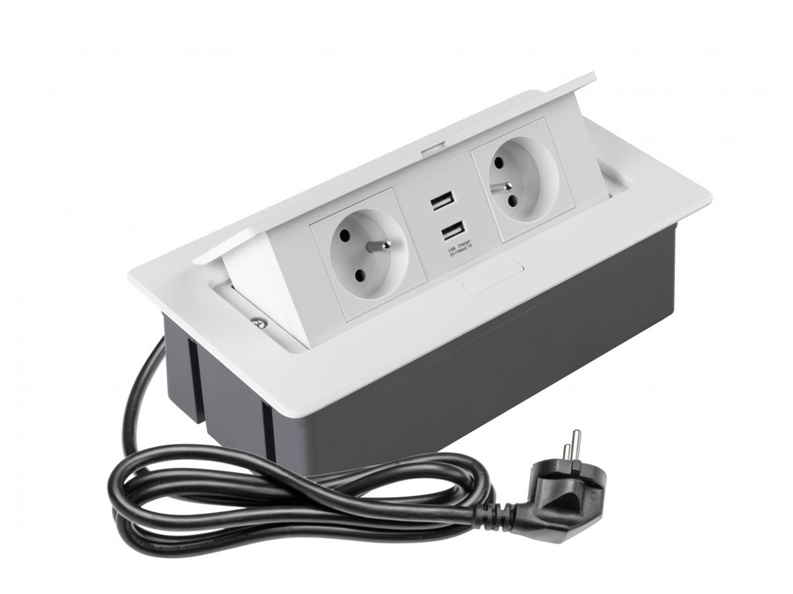 STOLNI EL.PRIKLJUČAK SOFT, 2xSCHUKO+2xUSB,BIJELI
