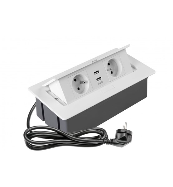 STOLNI EL.PRIKLJUČAK SOFT, 2xSCHUKO+2xUSB,BIJELI