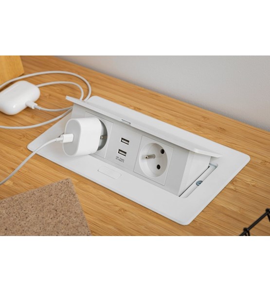 STOLNI EL.PRIKLJUČAK SOFT, 2xSCHUKO+2xUSB,BIJELI