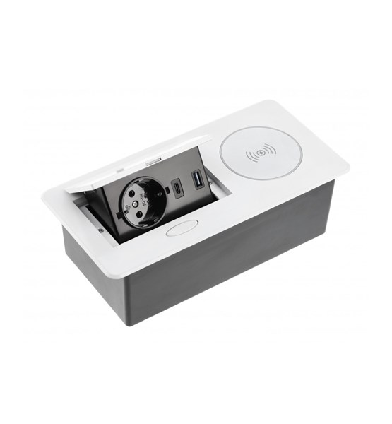 UTIČNICA AVARO PLUS BIJELI 1SCH., 2USB, PUNJAČ 5W