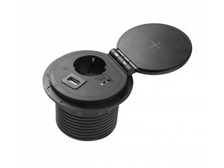 UTIČNICA CHARGE PLUS CRNA 1SCH.,USB,RJ45,PUNJAČ 5W