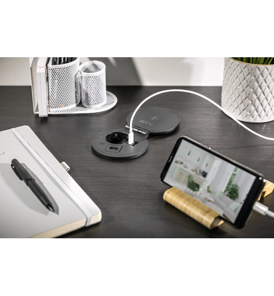 UTIČNICA CHARGE PLUS CRNA 1SCH.,USB,RJ45,PUNJAČ 5W