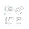 SUDOPER GRANITAL CADIT 20 ALVEUS 790x500mm G55