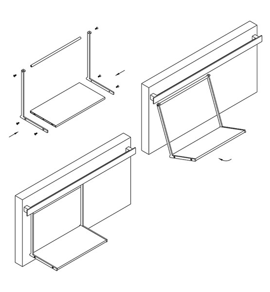 SISTEM PIANO 2.0, polica za začine 272mm INOX SAT.